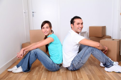 Professional movers preparing furniture for a Pimlico flat relocation