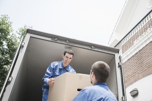 Removal van near Pimlico flats and townhouses